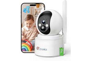 Ctronics 4G LTE e Batteria- 2K Telecamera SIM Interna senza Fili, Videocamera Sorveglianza Indoor PTZ 355°90° Rilevamento Umano PIR Visione Notturna Colori Audio Bidirezionale Cloud/PC/NO Tracking