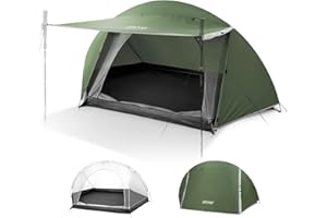 ATTONER Tenda Campeggio, Tenda a Cupola per 1-2 Persona, Antivento e Impermeabile, per 3 Stagioni, Perfetta per Campeggio, Trekking, Escursioni con Zaino in Spalla e Alpinismo, Facile da Montare