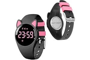 HUYVMAY Orologio Pedometro per bambini Tracker Fitness senza App, IP68 impermeabile orologio per ragazze ragazzi, orologio da polso carino con contatore passo, contatore calorie/distanza, cronometro 3 sveglie