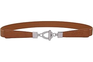 Syuer Womens 0.8" Width Skinny Elastic Waist Belt Stretch Cinch Belt Thin Belt