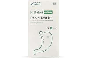 VIVA TEST Stomach Ulcer Test Kit – H-Pylori Test Kit – Complete Helicobacter Self Test Kit for Home Use – Rapid and Accurate Testing Kit – Easy to Use Cassette Test Kit