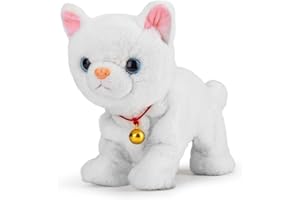 Smalody Interactive Electronic Plush Cat Toy - Multicolor LED Eyes Touch Control Meow Kitten, Electronic Robot Cat Toys Gifts for Boys & Girls Kids Birthday Christmas