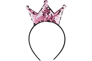WLLHYF Cekinowa opaska na głowę, brokatowe korony opaska do włosów złota obręcz do włosów akcesoria do włosów dla dziewcząt kobiet na urodziny Boże Narodzenie przyjęcie
