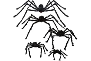 Chbop scary giant spider plush for Halloween, horror decoration, bendable, 75 cm long legs, black