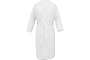 HOMELEVEL Pique bathrobe travel bathrobe 100% cotton women and men dressing gown kimono sauna dressing gown travel dressing gown piquee waffle pique women men