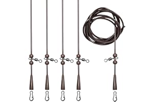 KRENIE Pre Rigged Carp Fishing Helicopter Rigs – 5 Pcs Anti-Tangle Rig Tube Leaders – Ready Tied Setup for Weedy or Silty Bottom – Carp Tackle Accessories