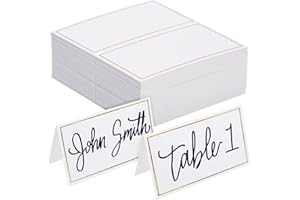 BEST PAPER GREETINGS 100 Pack Wedding Place Cards for Table Setting, Blank Table Name Cards, Gold Place Cards for Birthday, Banquet, Events, Reserved Seating