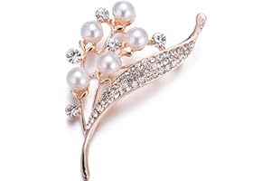 Atentuyi Brooch - Spilla a forma di foglia, con strass, per donne e ragazze, idea regalo per la moda