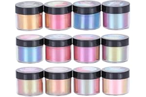 BasskBeauty 12 couleurs caméléon mica poudre pigment pour colorant de peinture Savon fabrication vernis à ongles en résine époxy bougie bombes bain slime décalage la couleur