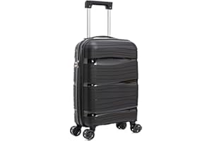 ARTREE Maletas de Viaje Cabina Polipropileno - Maleta Cabina Rígida Prácticas y Ligeras 52x35x20cm - Maleta de Cabina con 4 Ruedas Giratorias y Cierre de Combinación, 28L (Negro)