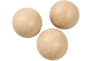 CREATIV DISCOUNT 40 mm Bola de madera natural sin taladro, diámetro 40 mm, 5 piezas, superficie no tratada