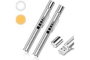 flintronic Set med 2 medicinska pupillampor, diagno, sjuksköterska, akutvårdstillbehör, med pupillräknare och linjal, laddnin