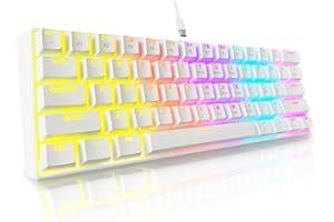 Bangsanth Mechanical Keyboard, 60% Mechanical Gaming Keyboard with Blue Switches and Dynamic 12-Mode Backlight - Plug and Play, 61-Key, Anti-Ghosting, for PC, Windows, Mac, Gamer, Office, Typists