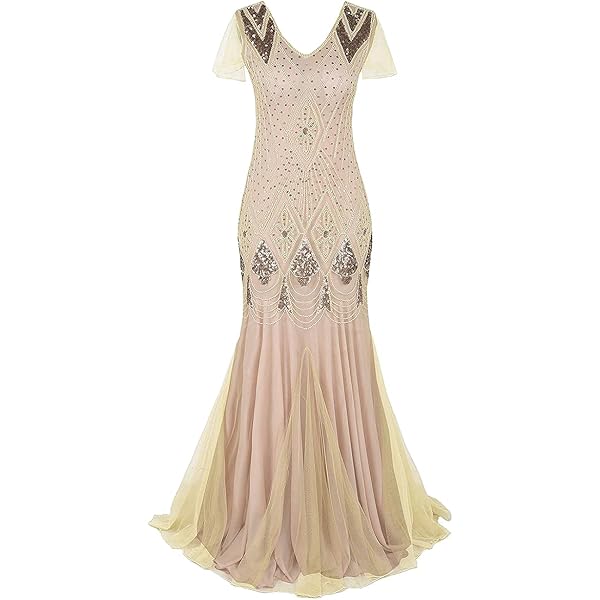 stephanie pratt sequin and chiffon maxi dress in champagne Stephanie Pratt Sequin and Chiffon Maxi Dress