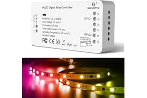 ‎GLEDOPTO GLEDOPTO ESP8266 WLED Controller Digitales Lichtband DC5-24V für WS2812 2811 SK6812 und andere RGB RGBW Strip Lights 800 ICs