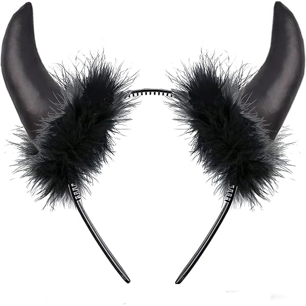Costume Diablesse ROSAUI Serre-tête Et Trident Diable Cornes De Diable à Paillettes - Rouge Et Noir - Accessoires De Costume Pour Adultes Hommes Et Femmes - Idéal Pour Halloween, Bal Masqué Et