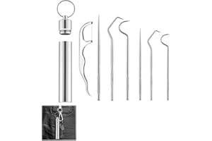 XIWUPO Edelstahl Zahnstocher, Zahnstocher Metall, Zahnstocher Für Unterwegs, Zahnstocher Edelstahl, Zahnstocher Für Unterwegs, Zahnstocher Titan, Für Außenbereich Picknick Und Camping