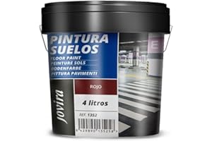 JOVIRA PINTURAS Pintura Suelos, Garajes y Pavimentos Deportivos en general, acabado Mate. Protege y decora las superficies de hormigón, cemento y asfalto. (4 Litros, Rojo) A-17