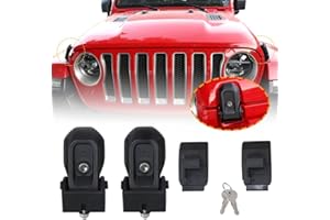 TDHLW Motorhaubenverriegelungen, Original Factory Locking Hood Latch Kit für Jeep Wrangler JL & Jeep Gladiator JT 2018–2022, 1 Paar, Schwarz