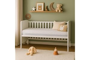 MHG Textiles Baby Cot Bed Mattress 120x60x15cm – Hypoallergenic, Waterproof & Breathable – Firm Spine Support | Removable Washable Cover | Newborn & Toddler Safe- Fits Standard Cot Bed Size