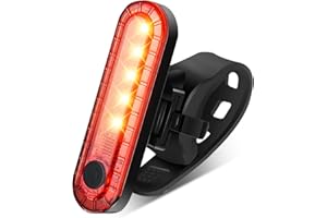 EBUYFIRE Luce Posteriore Bici da Corsa con 4 Modalità LED, Installazione Senza Attrezzi - USB Ricaricabile, IPX4 Impermeabile - Per Bici Stradali, MTB e Urbana