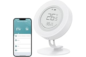 MIUCDA AVATTO Zigbee Smart Thermometer Hygrometer Innen E-Ink-Display Digital Temperatur und Luftfeuchtigkeitsmesser APP Alarm Unterstützt Alexa Google Home, Erfordert Zigbee Hub | MQTT Home Assistant