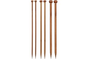 VILAGI 6PCS Knitting Needles UK 10mm,8mm,6mm Bamboo Knitting Needles,Wooden Knitting Pins for Beginners,25cm Long Knitting Needle Set for Professional Knitters Kids Adults,Lightweight