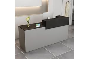 CCUKTFN Bancone Reception Moderno in Legno con Ripiani e Cassetti, 100–240 cm Banco Negozio per Ufficio, Salone, Negozio, Hotel, Studio Professionale