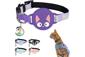 Kittytag obroża dla kota z akcesoriami, kompatybilna z Apple AirTag, odblaskowa i przezroczysta, GPS, obroża dla kota przeciw duszeniu, regulowana, GPS AirTag, nie wchodzi w zakres dostawy