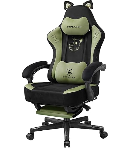 Vigosit Leuke Gamingstoel Met Kattenpoot, Lendenkussen En Kattenoren Ergonomische Gamerstoel Voetensteun Verstelbare Pc Speelstoel Voor Meisjes Tieners Kinderen Roze 1554316640