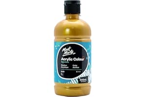Mont Marte Colori Acrilici-Oro, 16,9oz (500ml), finitura semi-opaca, adatta per tela, legno, tessuto, pelle, cartone, carta, MDF e artigianato