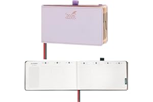 BEZEND Agenda 2026 Semainier de Poche 9 x 16,5 cm Vertical 1 Semaine 2 Pages avec Rose Gold Bord de Papier - Couverture Rigide en PU, Lilas