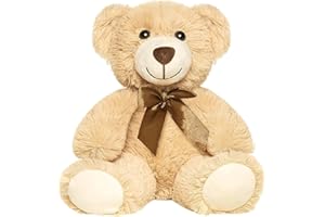 Yeqivo Ositos De Peluche Animal De Peluche Juguetes Regalo para Niño Novia 13.5 Pulgadas para Navidad Día De San Valentín Cumpleaños Boda Fiesta (Caqui,1 Pcs)