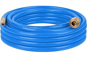 JonesHouseDeco PVC 1/4'' x 10 m Air Hose, 20 Bar Working Pressure, Solid Brass Connectors, Lightweight, Flexible All Year, MNPT Fittings, 6mm ID, Compressor Replacement, Leader Air Hose #H720A16