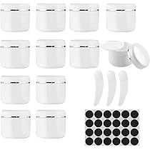 48 Stück Leere 5g Cremetiegel Matt Schwarz - Mit 6 Löffeln, Kosmetische Dosen Für Creme & Salben