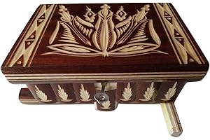 AZI Nuova bella magia di legno misteriosa scatola segreta mano difficile scatola intagliata (Marrone)