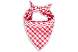 Monkimau Hundehalstuch für große Hunde - Halstuch Hund kariert und gestreift (rot)