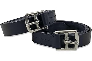 Avon Equine Staffa in pelle nera e marrone (da 116,8 cm a 142,2 cm) (46 pollici, nero)