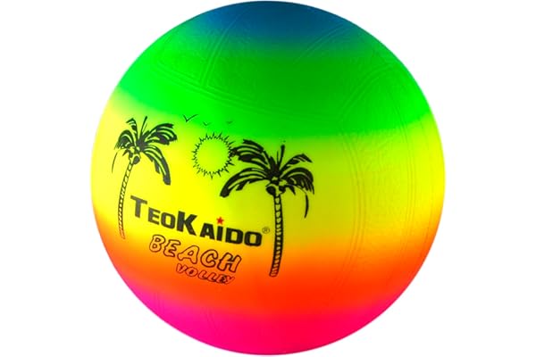 Cucuba Ballon en Caoutchouc D'eau Volley Handball Water polo Entraînement ou Match (Rainbow) Taille 2