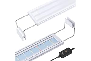 FEDOUR Full Spectrum LED Aquarium Light – 30cm 40cm 60cm Classic LED Fish Tank Light with RGB LEDs, with Timer and Stable Extendable Brackets (10W(30-50cm))