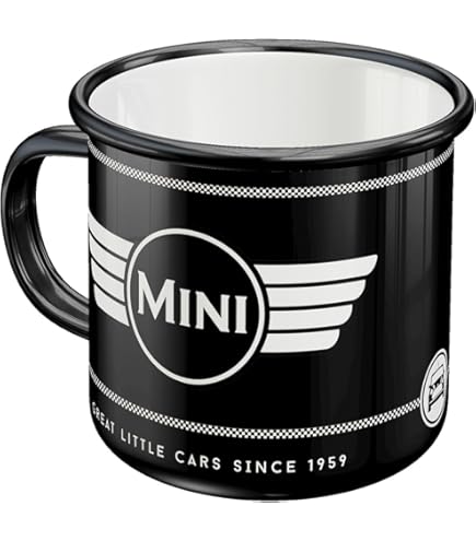 Personalised Gift - LARGE Blue Mini Cooper Mug (Transport Design Theme, White) - Any Name / Message On Your