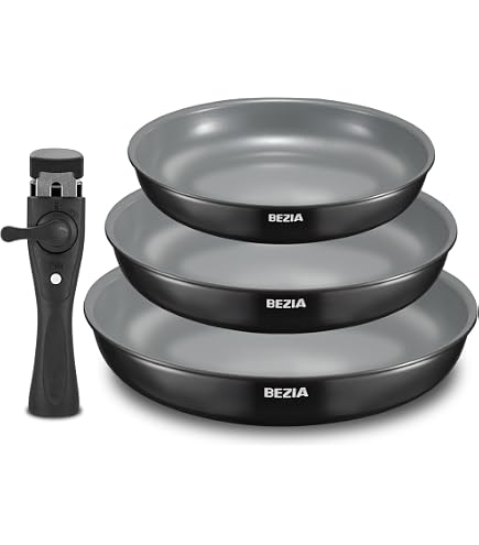 Set 2 Poêles Induction Manche Amovible - 24cm & 28cm - Revêtement ILAG Granitec Sans PFOA
