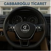 Sportif Dikmeli D&uuml;z Deri Direksiyon Kılıfı Siyah Dikişli + İğne + İp
