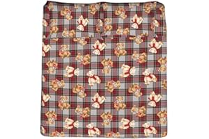 INTRECCI Set Lenzuola una Piazza e Mezza in Flanella, Tessuto in Cotone anti Pilling, Lenzuolo Sotto + Lenzuolo Sopra + 1 Federa, Comfort, Morbidezza, Lenzuola Made in Italy, Fantasia: Tartan Orsetti
