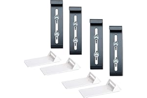 Plastia Fixpot Accroche Jardinière Invisible et Robuste - Support Balconnière pour Tous Les Rebords de Fenêtre, 4 pcs Anthracite