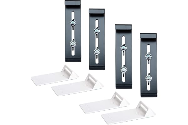 Plastia Fixpot Accroche Jardinière Invisible et Robuste - Support Balconnière pour Tous Les Rebords de Fenêtre, 4 pcs Anthracite