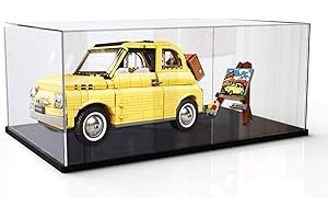 ICUANUTY Vetrina in Acrilico per Lego Creator Fiat 500 10271 ,Vetrina Antipolvere per Modellismo Collezionismo (Solo Vetrina)