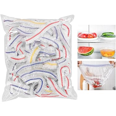 100 Coperchi Elastici Per Ciotole - Riutilizzabili, Trasparenti E Antipolvere Per Alimenti