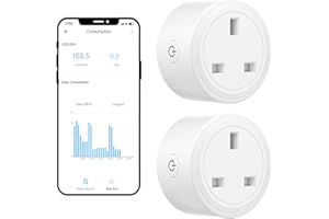 WOOLLEY WiFi Smart Plug Socket 13A, Smart Sockets Plug with Power Monitoring Works with Alexa/ Google Home and eWelink APP, Support Smart Scheduled, Voice Control， 2PCS