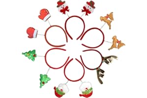 YEAPEAK 6 fascette natalizie, Cerchietti Natale, Fascia Per Natale Accessori Natalizi, per corna di renna-Babbo Natale, albero di Natale per decorazioni natalizie per feste in costume.
